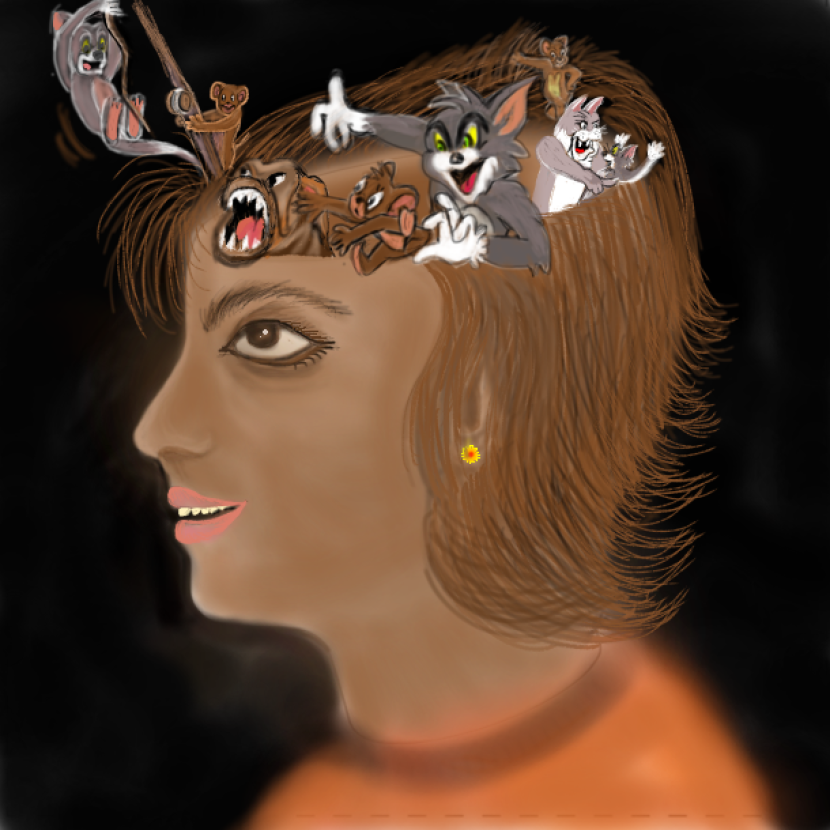 This is a digital art. It depicts the state of mind in some occassions in life.Our mind is how we uniquely experience life.It is responsible for how we think,feel and choose. To create a positive state of mind in negative surroundings is a tough task But by being seif-motivated and by practicing mindfulness meditation ,we can control our mind to some extent. 